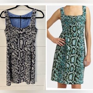 NANETTE LEOPORE 0 Snake print 100% silk midi sleeveless classic Boho chic dress